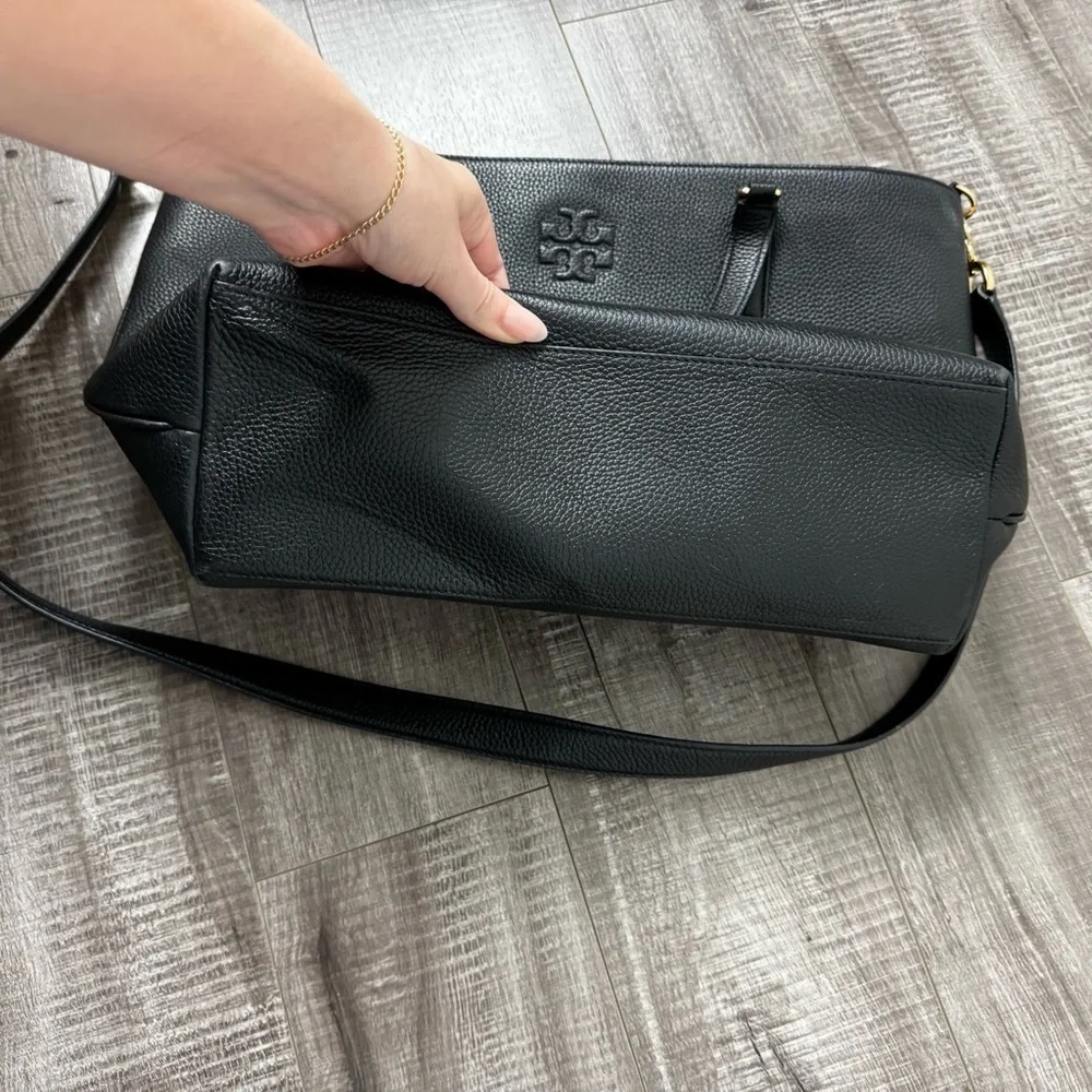 Tory Burch Thea Leather Tote Black w Tassels
